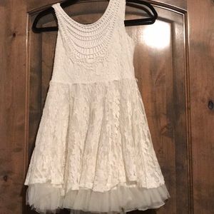 Little Girls Cream Lace Dress